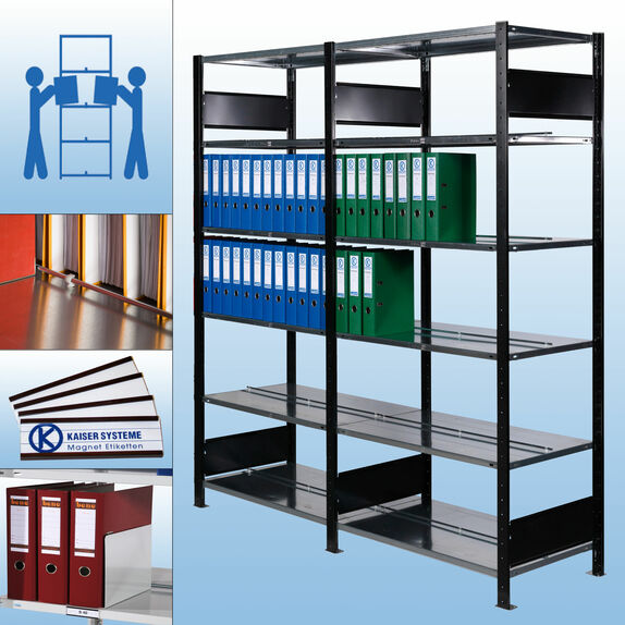 S40 Doppel-/Steckregal - Grund- und Anbauregalsystem