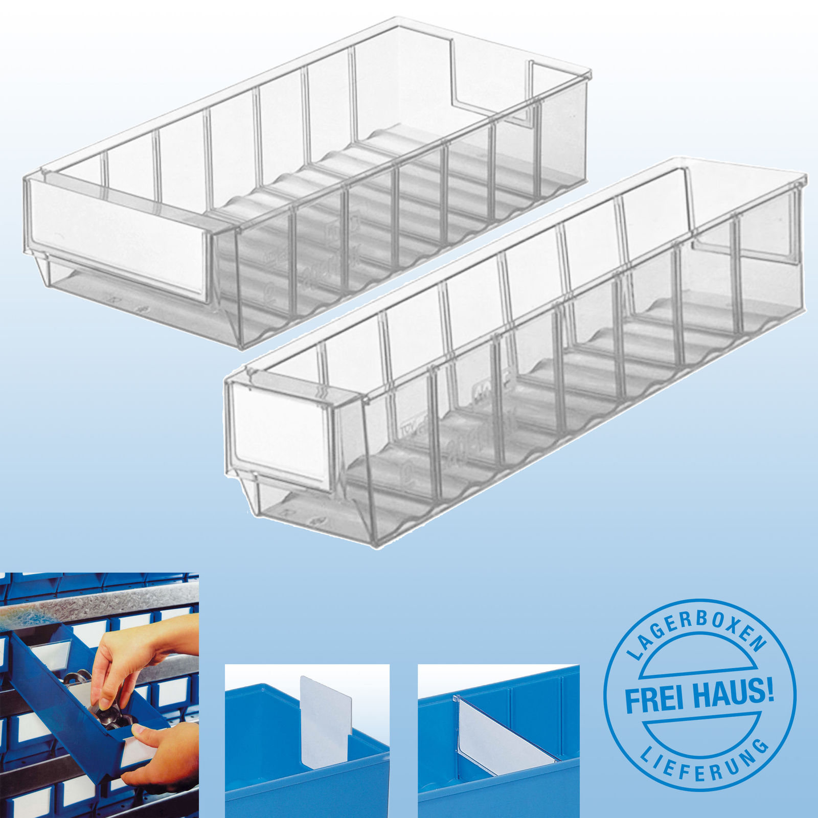 Lagerboxen Transparent, Sichtlagerkästen, EURO-Behälter bei Kaiser