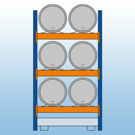 6x 200 l liegend, 3 Reihen